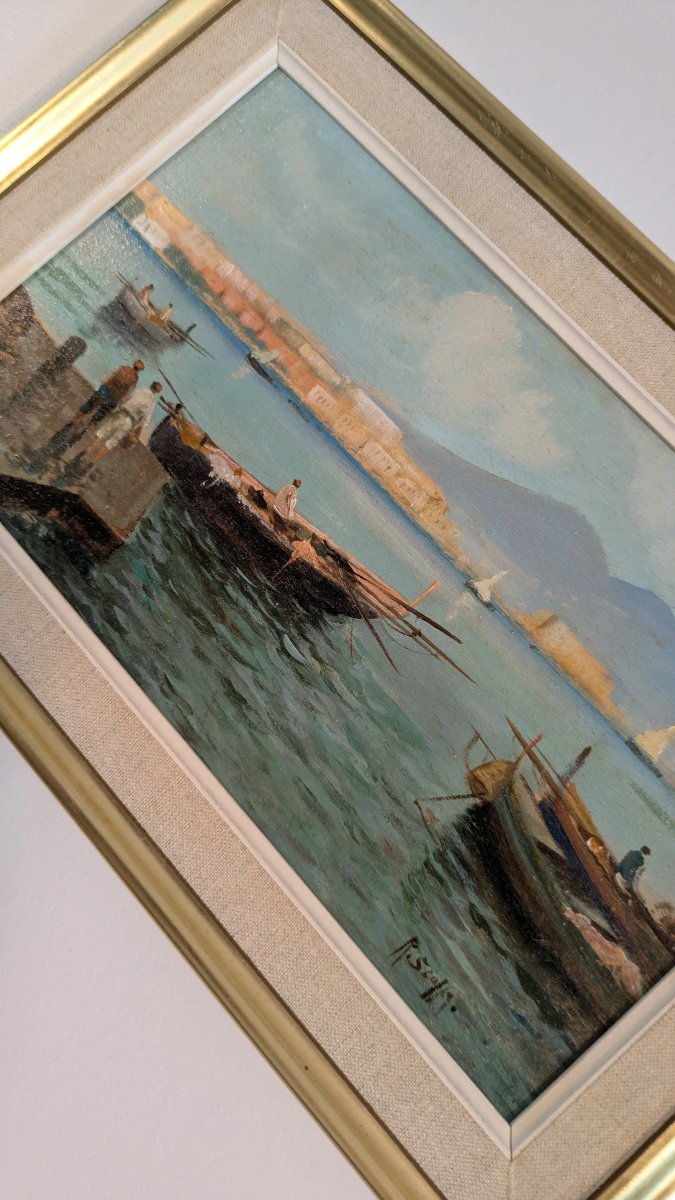 Radames Scoppa (naples, 1877 - 1957) - The Bay Of Naples With Vesuvius-photo-2