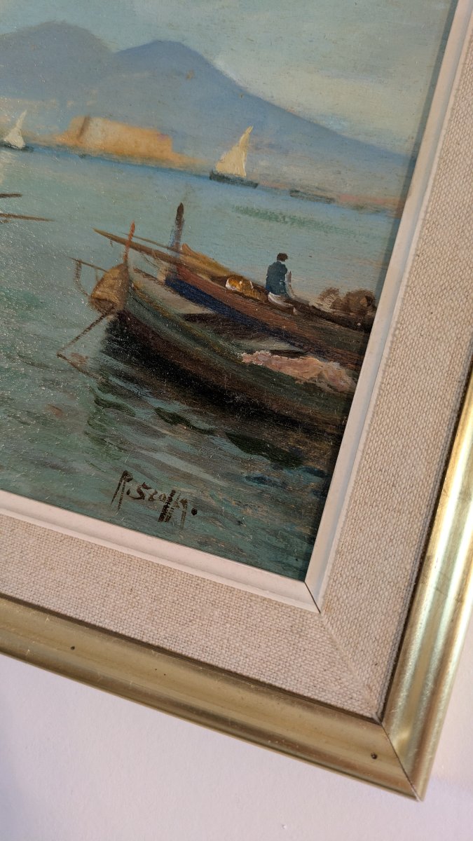 Radames Scoppa (naples, 1877 - 1957) - The Bay Of Naples With Vesuvius-photo-3