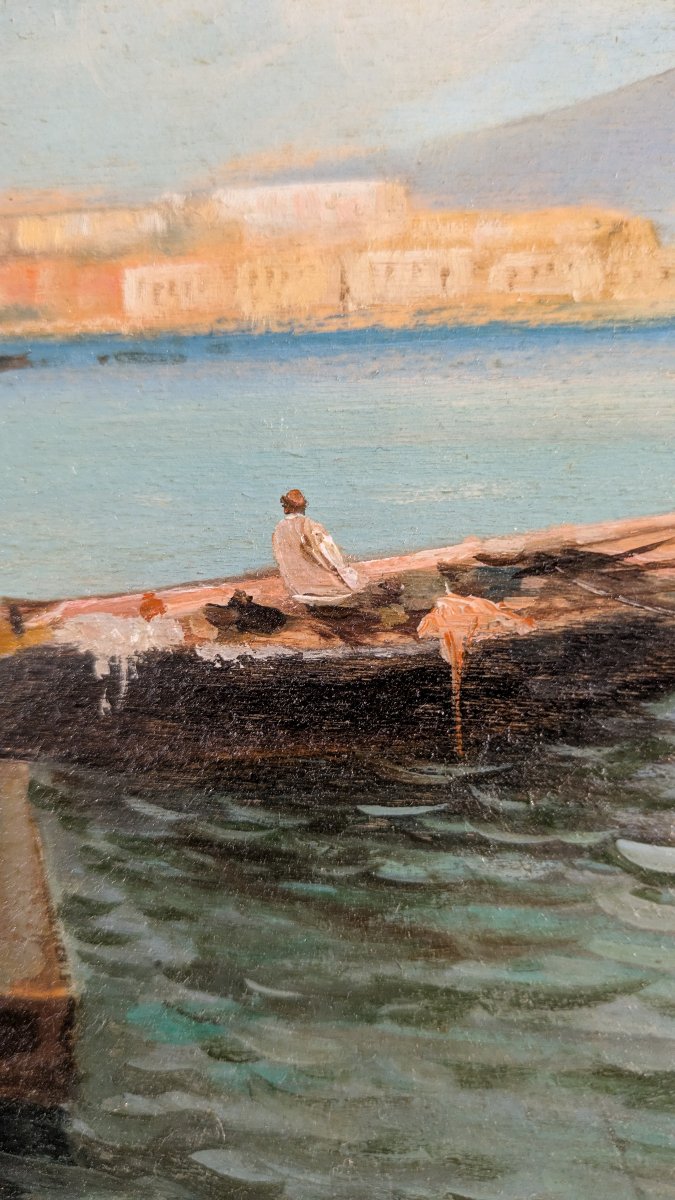 Radames Scoppa (naples, 1877 - 1957) - The Bay Of Naples With Vesuvius-photo-5