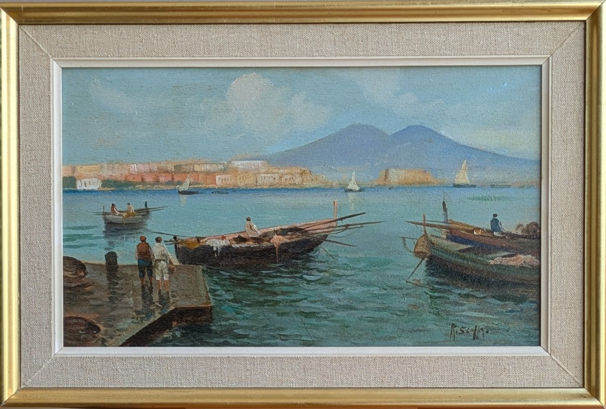Radames Scoppa (naples, 1877 - 1957) - The Bay Of Naples With Vesuvius