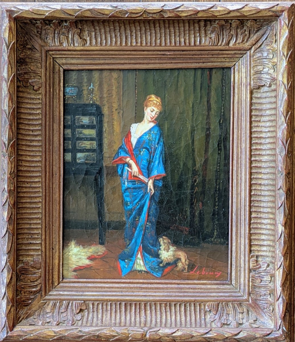 Lebruny — La Dame au kimono, d'après Frans Verhas