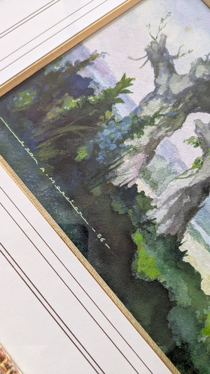 Jean Adrien Mercier (1899–1995) La Maine — Les Ormes Morts Aquarelle originale, 1986-photo-4