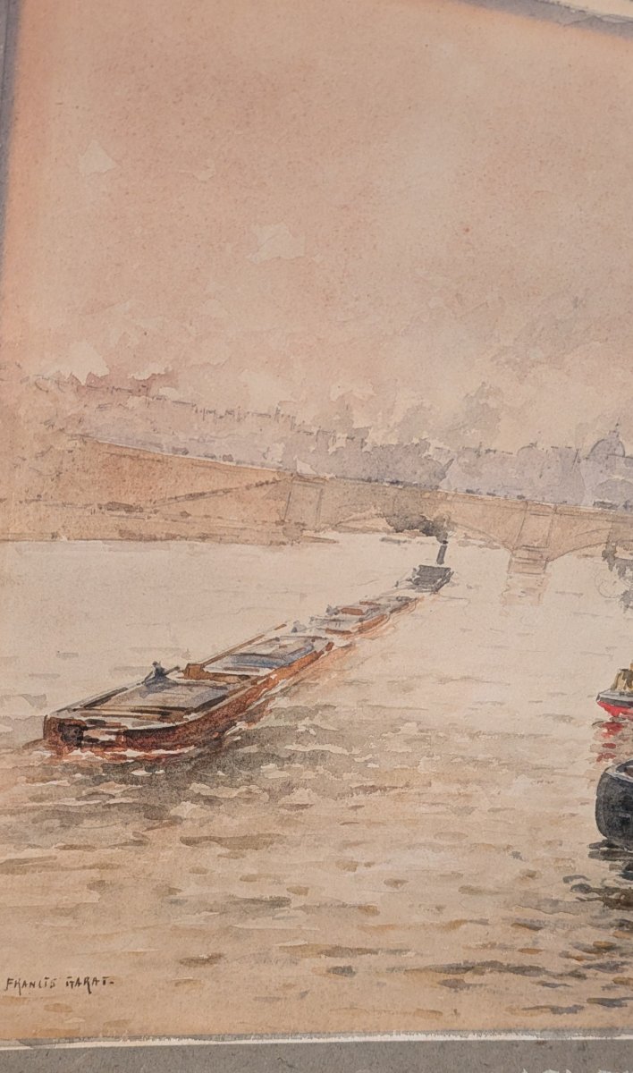 Francis Garat (Bordeaux, 1853 – Paris, 1914) Animation sur les quais de la Seine-photo-4