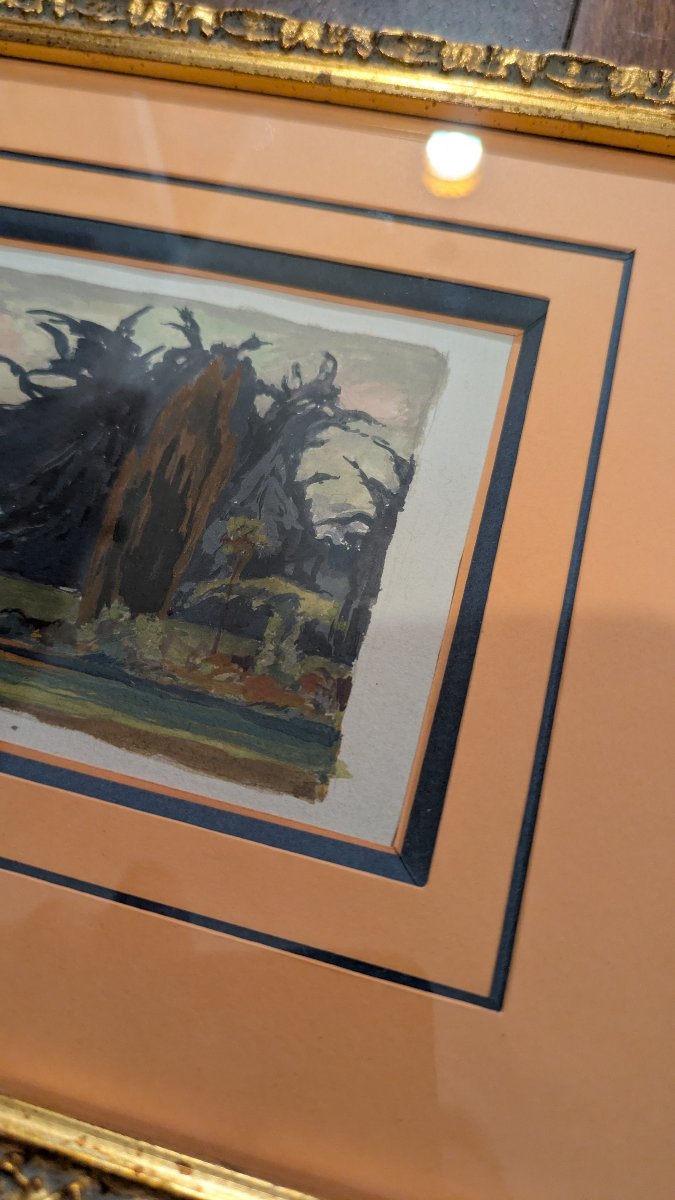 Jean-Adrien Mercier (1899-1995) Paysage – Domaine du château de Châteaubriant-photo-4