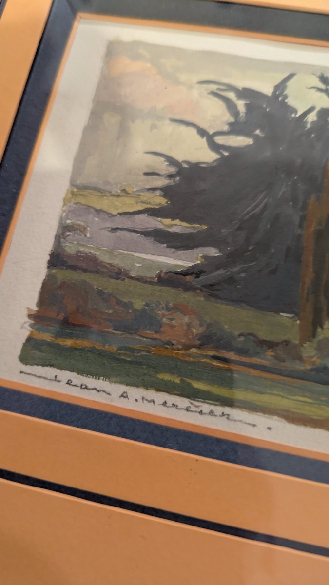 Jean-Adrien Mercier (1899-1995) Paysage – Domaine du château de Châteaubriant-photo-1
