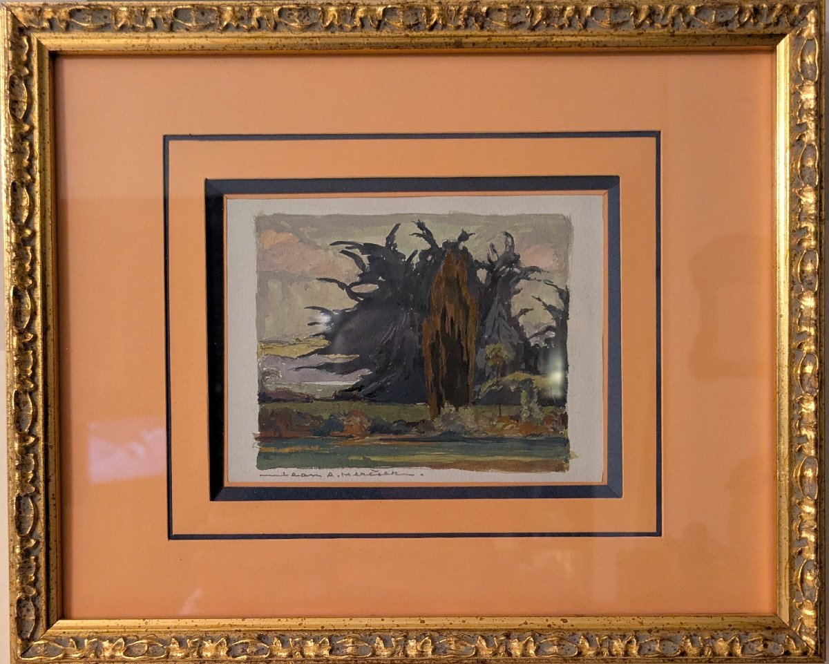 Jean-Adrien Mercier (1899-1995) Paysage – Domaine du château de Châteaubriant