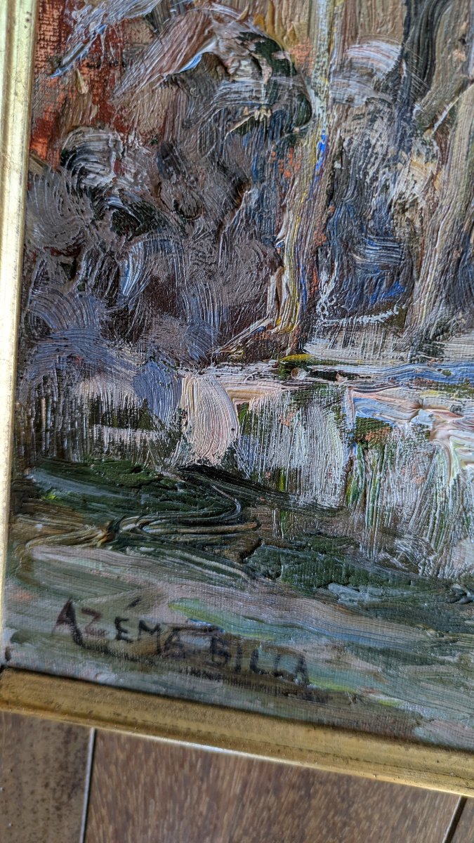 Marcel Azema  (1904-1999) — Mouliherne sous la neige, Maine-et-Loire-photo-4
