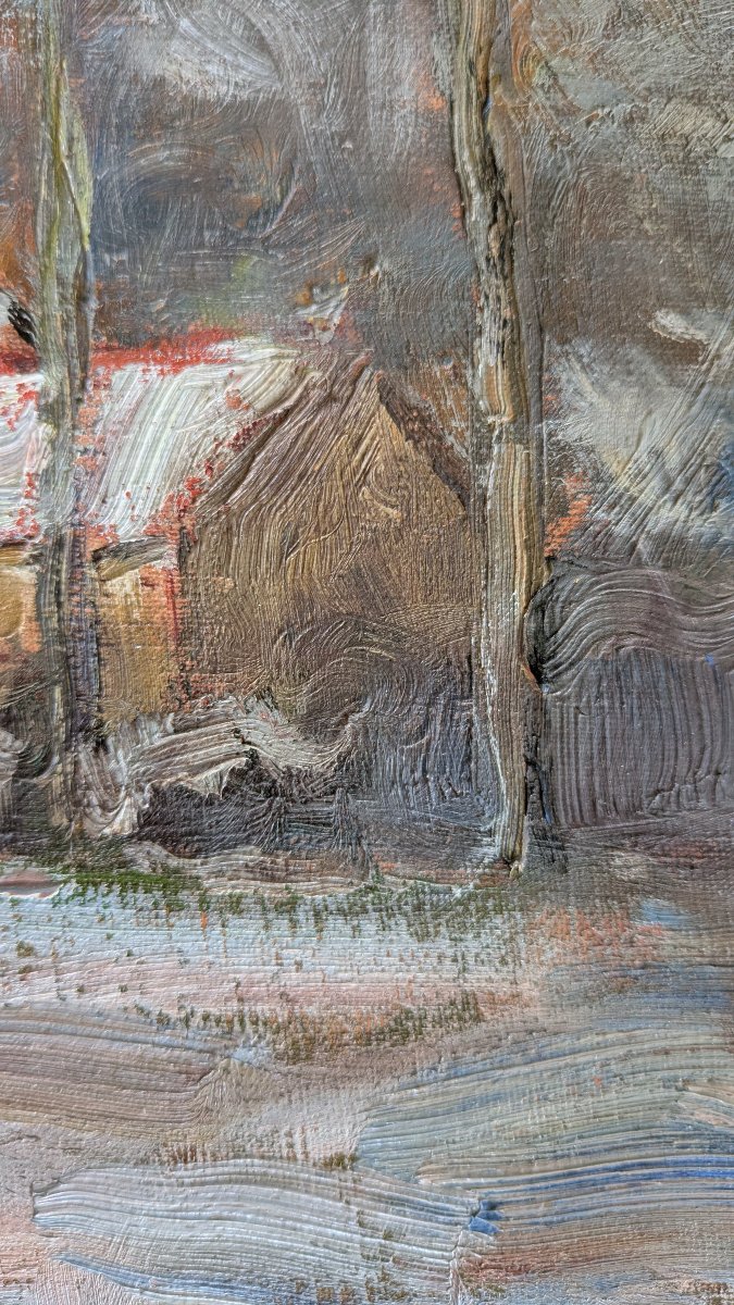 Marcel Azema  (1904-1999) — Mouliherne sous la neige, Maine-et-Loire-photo-2