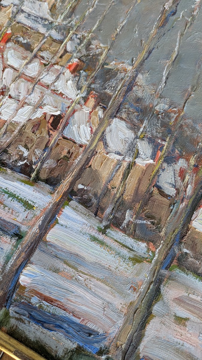 Marcel Azema  (1904-1999) — Mouliherne sous la neige, Maine-et-Loire-photo-5