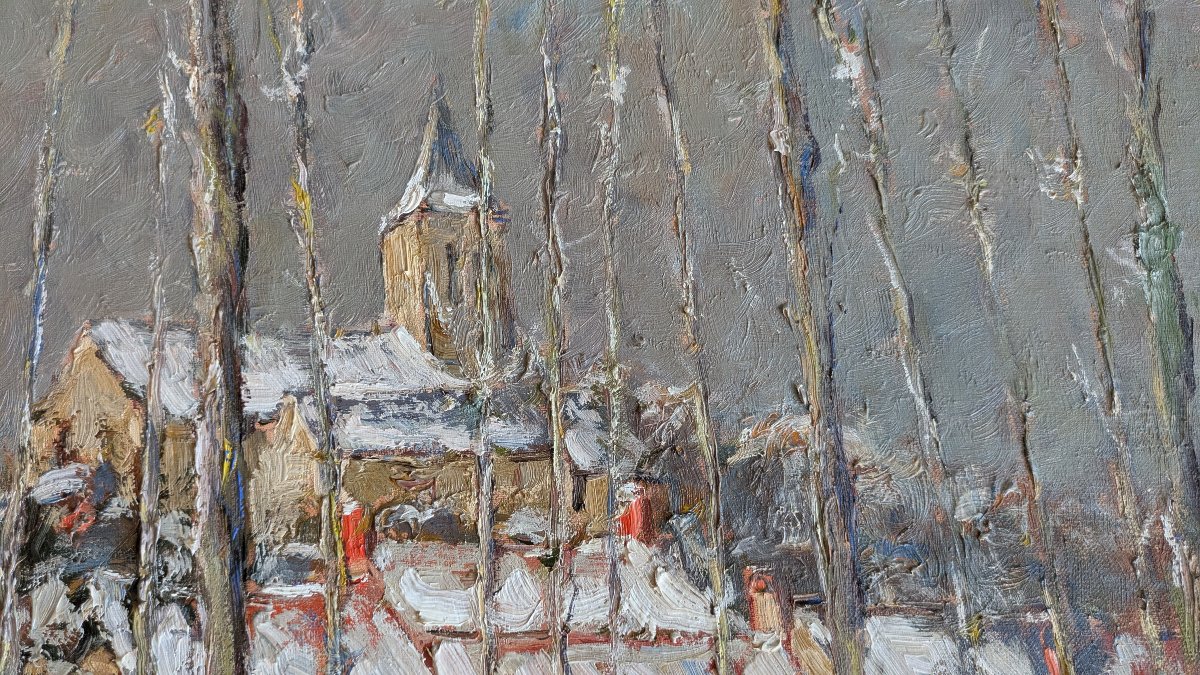 Marcel Azema  (1904-1999) — Mouliherne sous la neige, Maine-et-Loire-photo-6