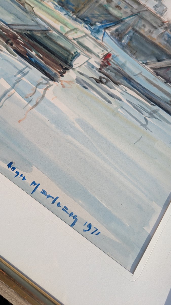 Roger Marteau (1912–2007) Seascape, Tréboul, Marina, Douarnenez, 1971-photo-4