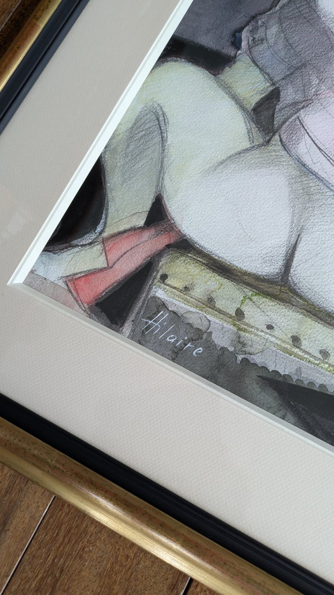 Watercolor – Camille Hilaire (1916–2004) – “the Pink Tunic”-photo-4