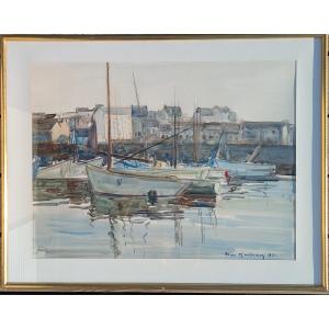 Roger Marteau (1912–2007) Seascape, Tréboul, Marina, Douarnenez, 1971