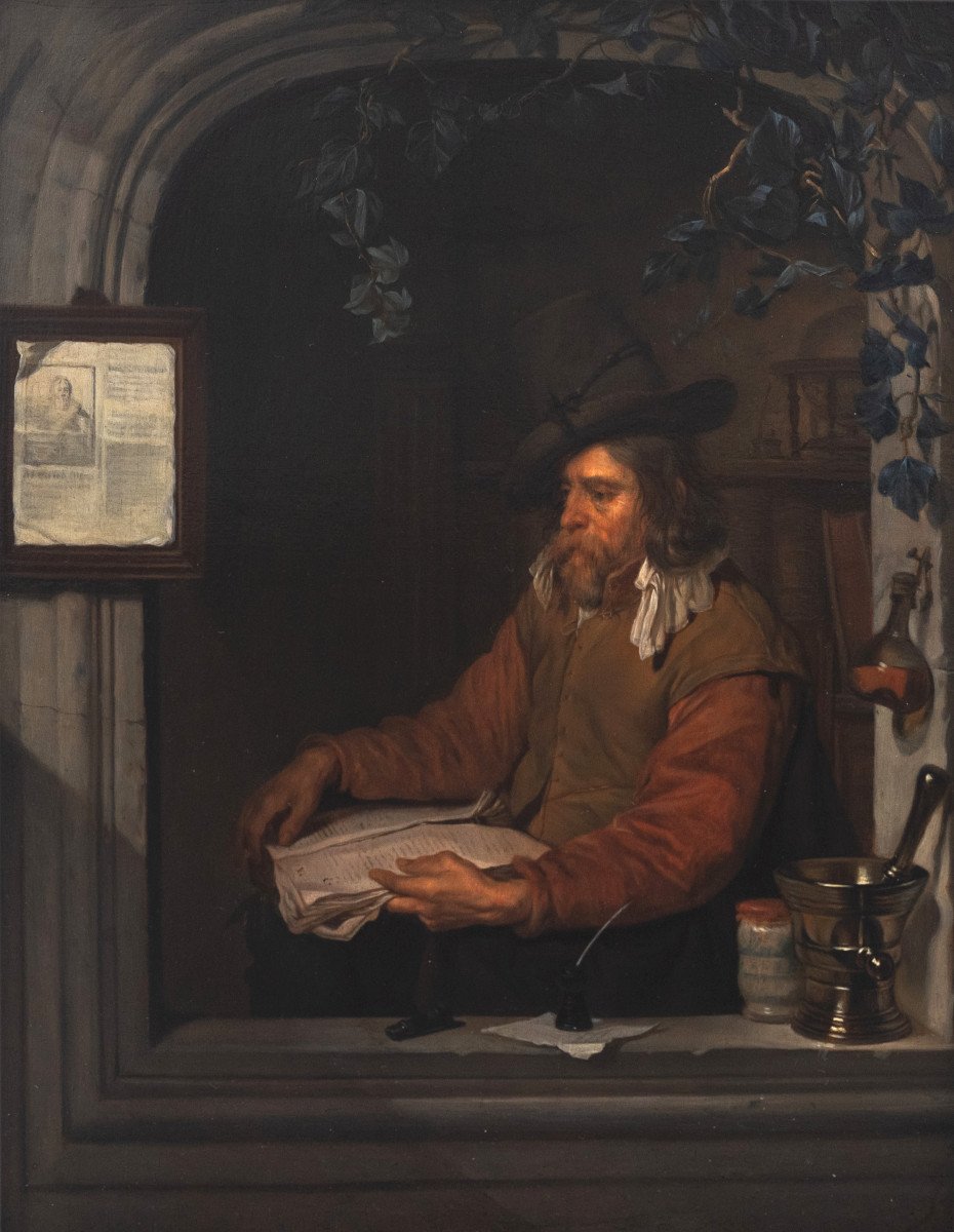 Follower Of Gabriel Metsu, The Apothecary, Also Known As The Chemist