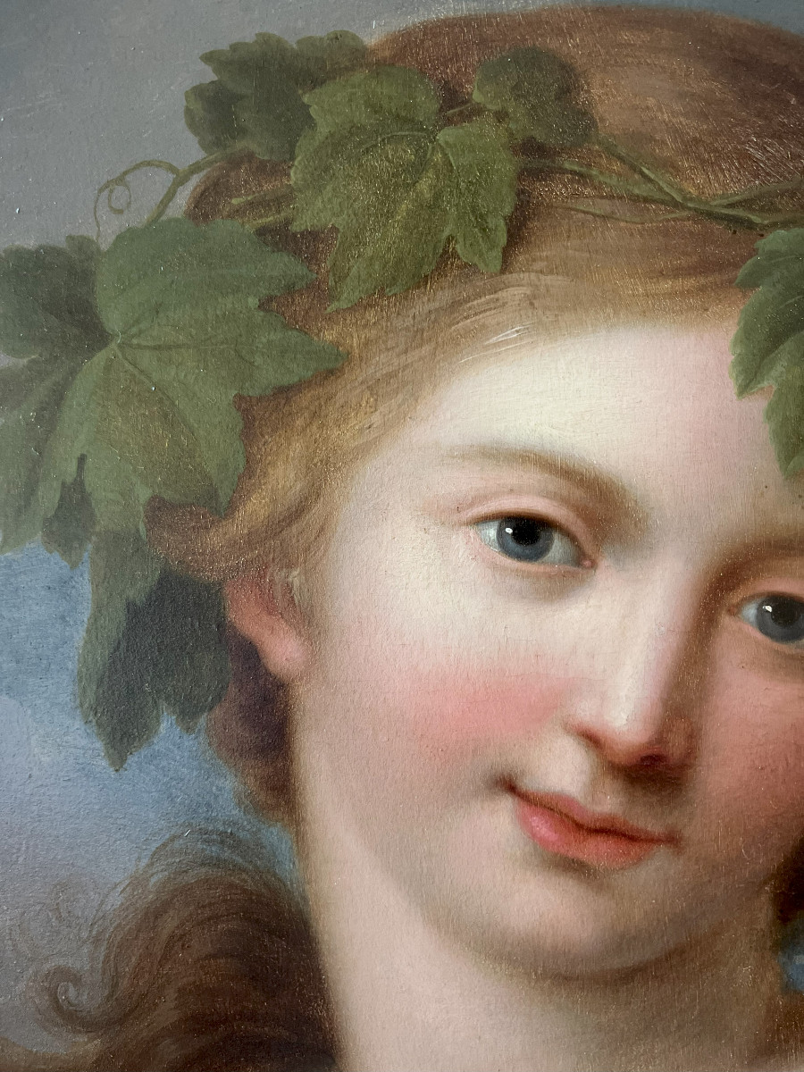 French Or German School Around 1800, Portrait Of A Young Bacchante-photo-2