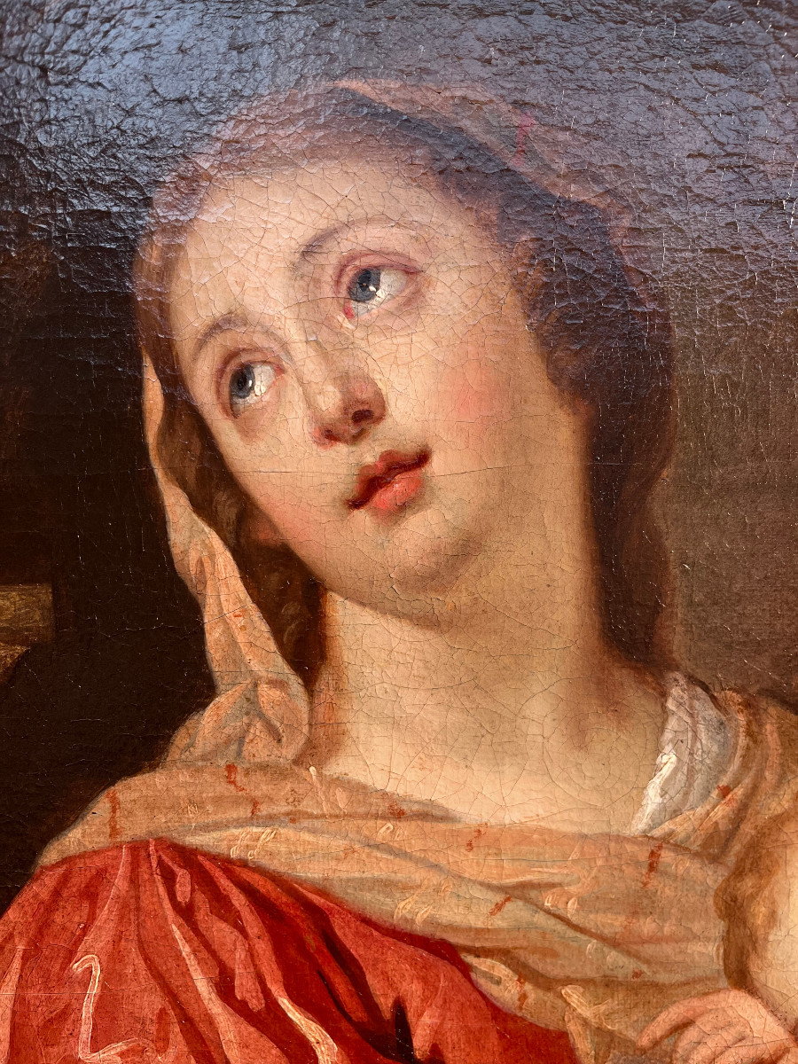 ÉCOLE ANVERSOISE DU XVIIe SIÉCLE, D’APRES GASPAR DE CRAYER (1584-1669) Sainte Famille-photo-2