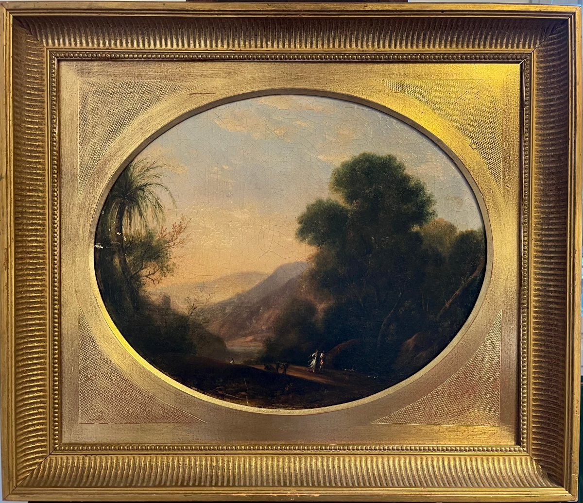 French School Circa 1830, Pair Of Animated Landscapes-photo-3