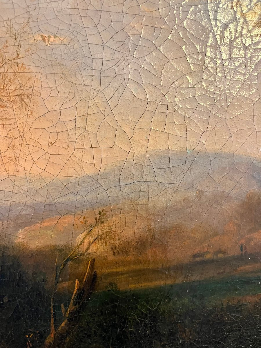 French School Circa 1830, Pair Of Animated Landscapes-photo-1
