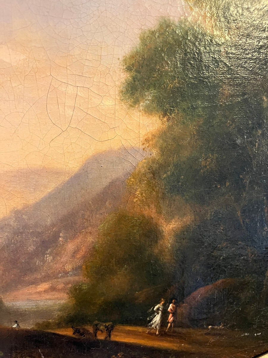 French School Circa 1830, Pair Of Animated Landscapes-photo-4