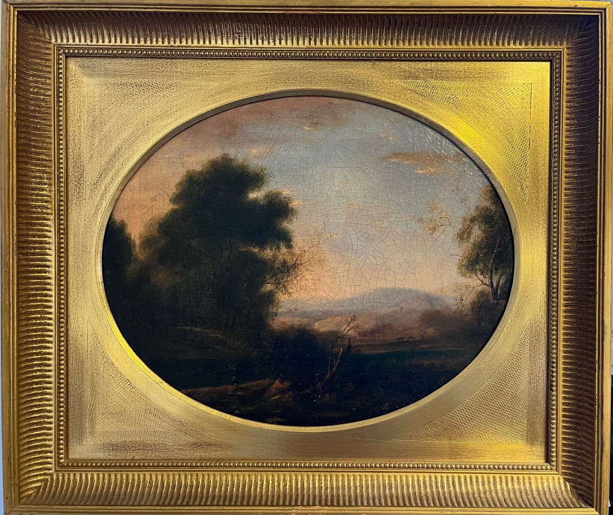 French School Circa 1830, Pair Of Animated Landscapes