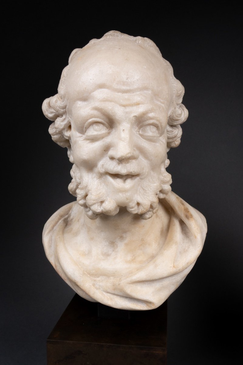 Pair Of Marble Busts - Italy - Late 17th Century-photo-1