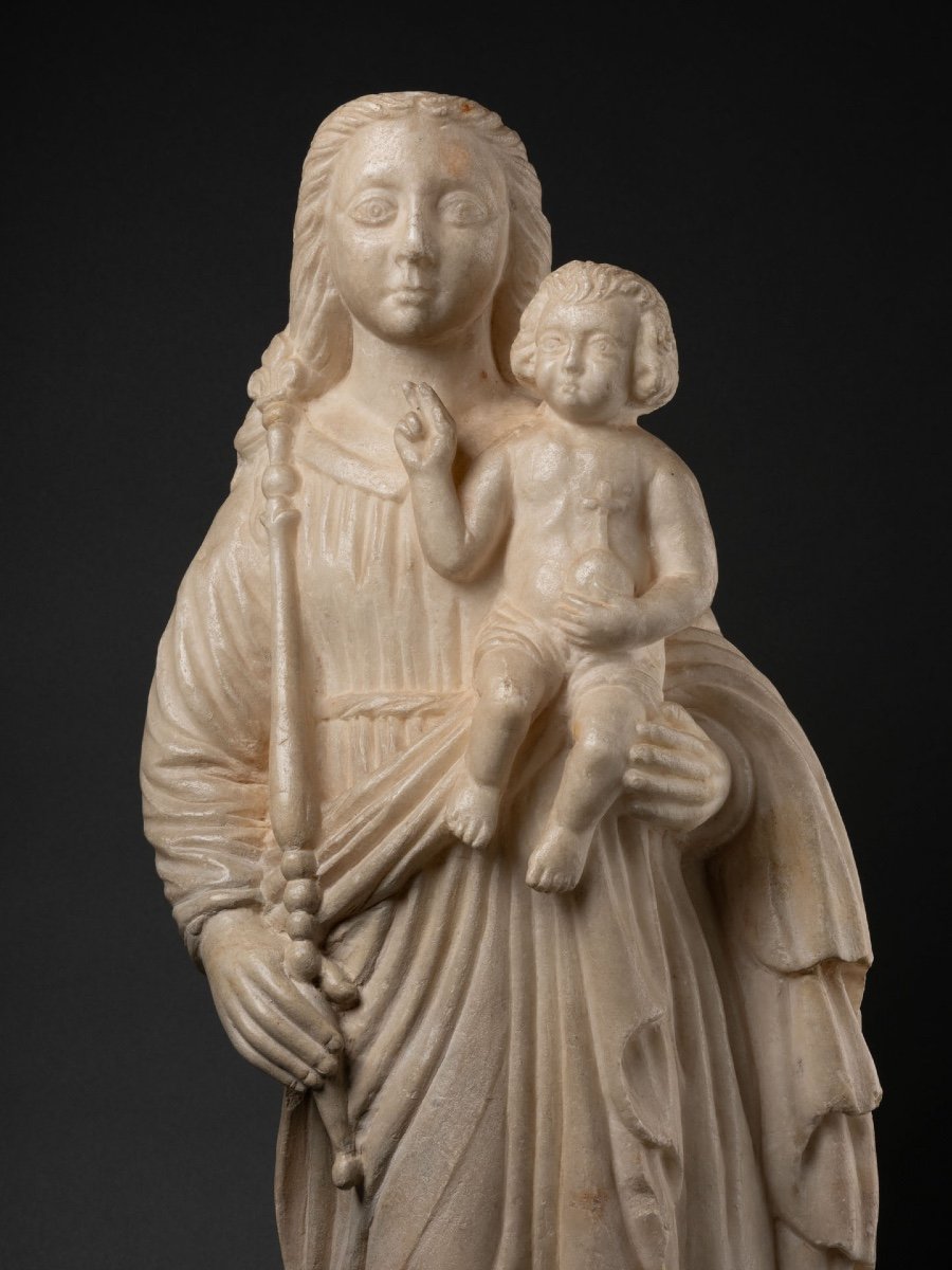 Virgin And Child In Marble - Italy - 16th Century-photo-2