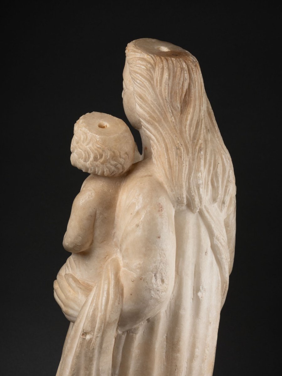 Virgin And Child In Marble - Italy - 16th Century-photo-5