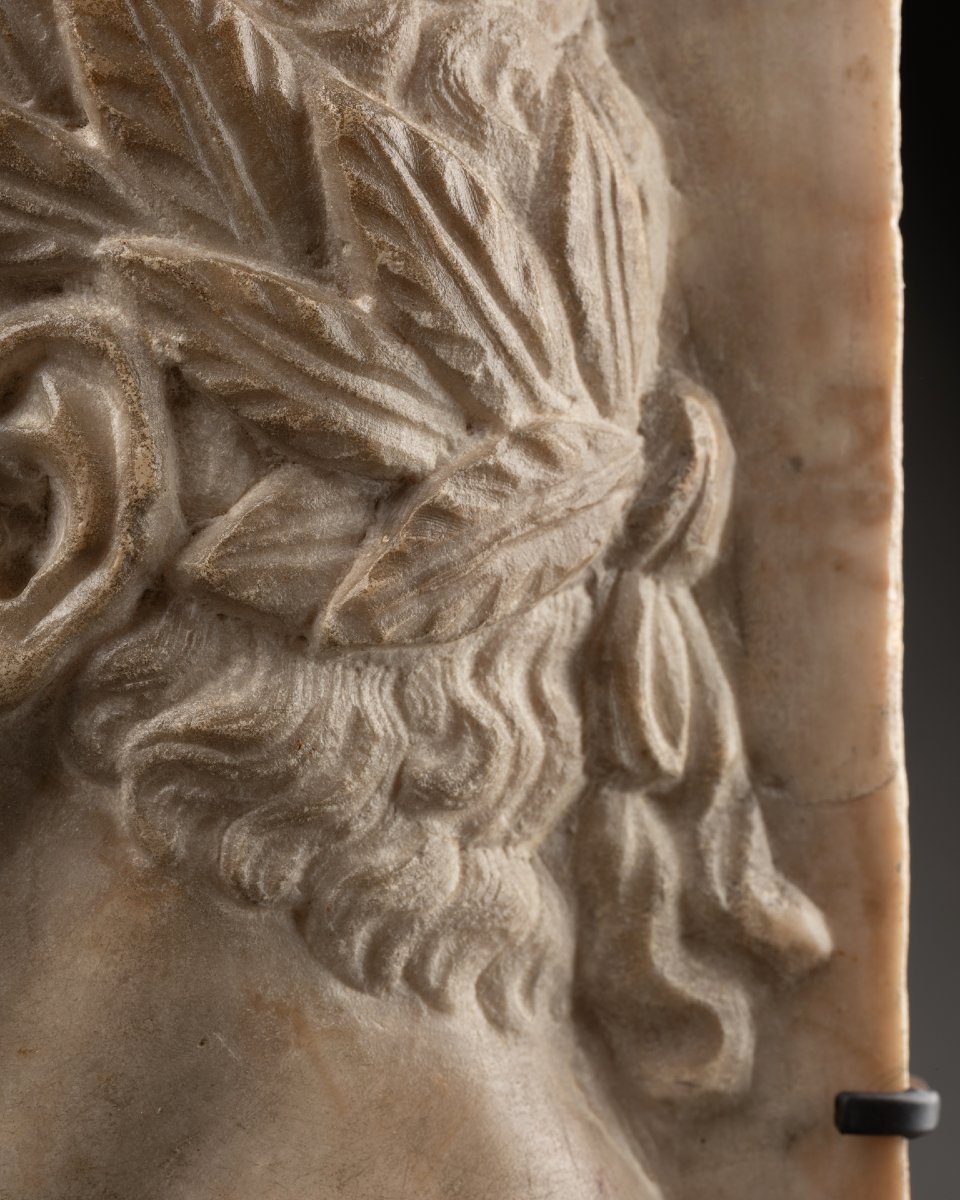 Presumed Portrait Of Domitian - Marble Bas-relief, Italy, 16th Century-photo-3