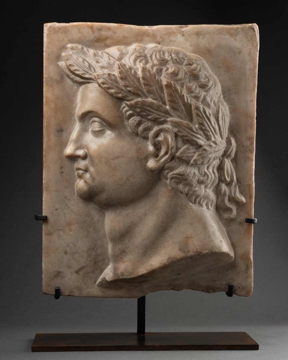 Presumed Portrait Of Domitian - Marble Bas-relief, Italy, 16th Century-photo-4