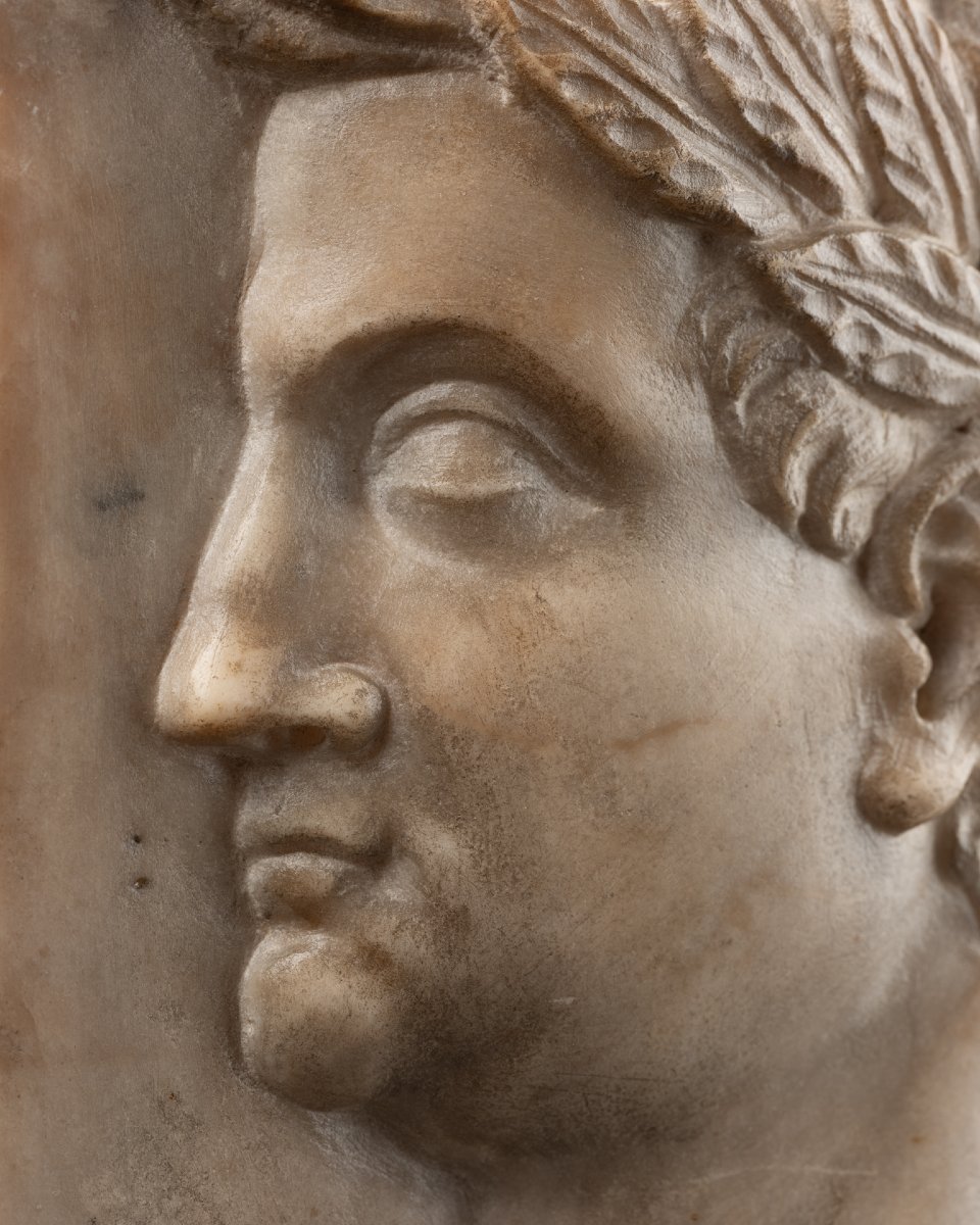 Presumed Portrait Of Domitian - Marble Bas-relief, Italy, 16th Century-photo-2