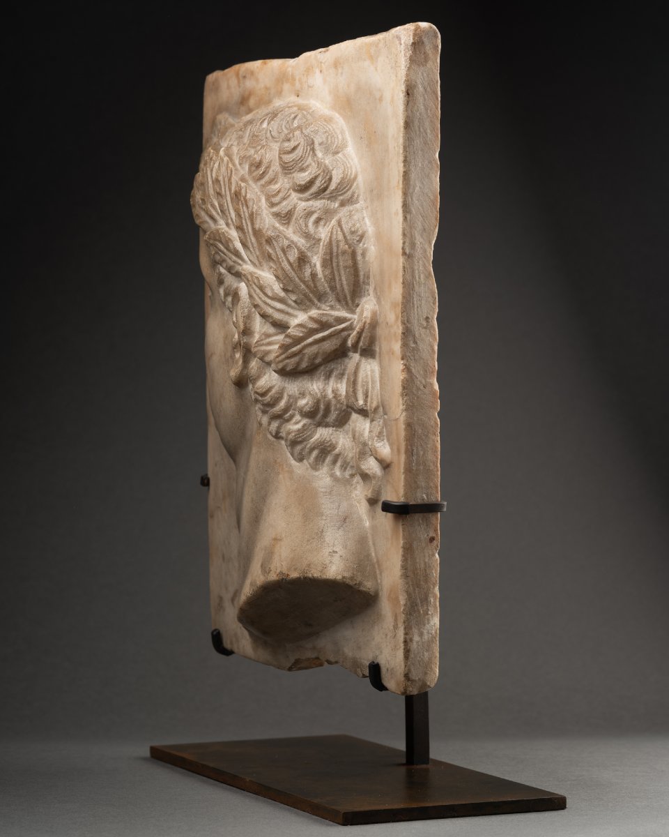 Presumed Portrait Of Domitian - Marble Bas-relief, Italy, 16th Century-photo-5