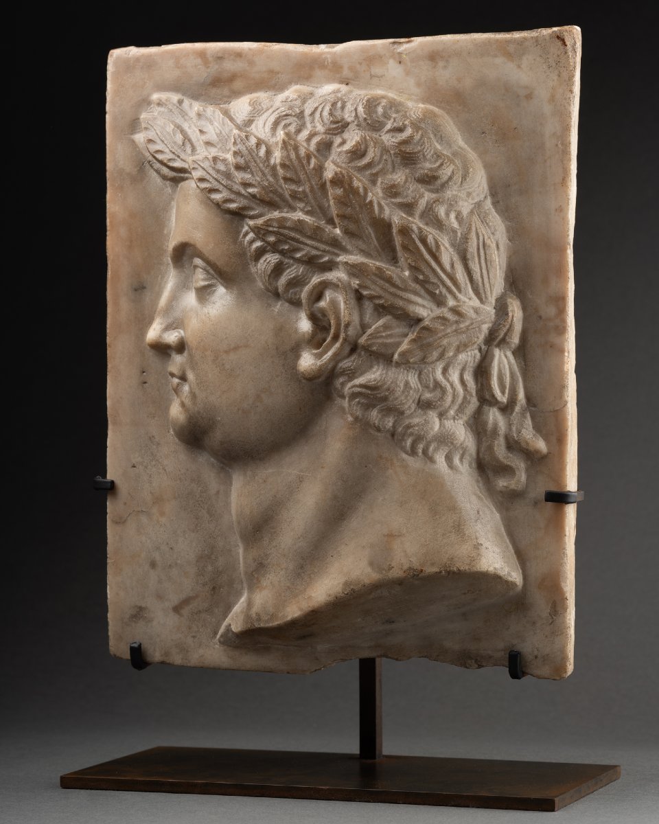 Presumed Portrait Of Domitian - Marble Bas-relief, Italy, 16th Century-photo-6