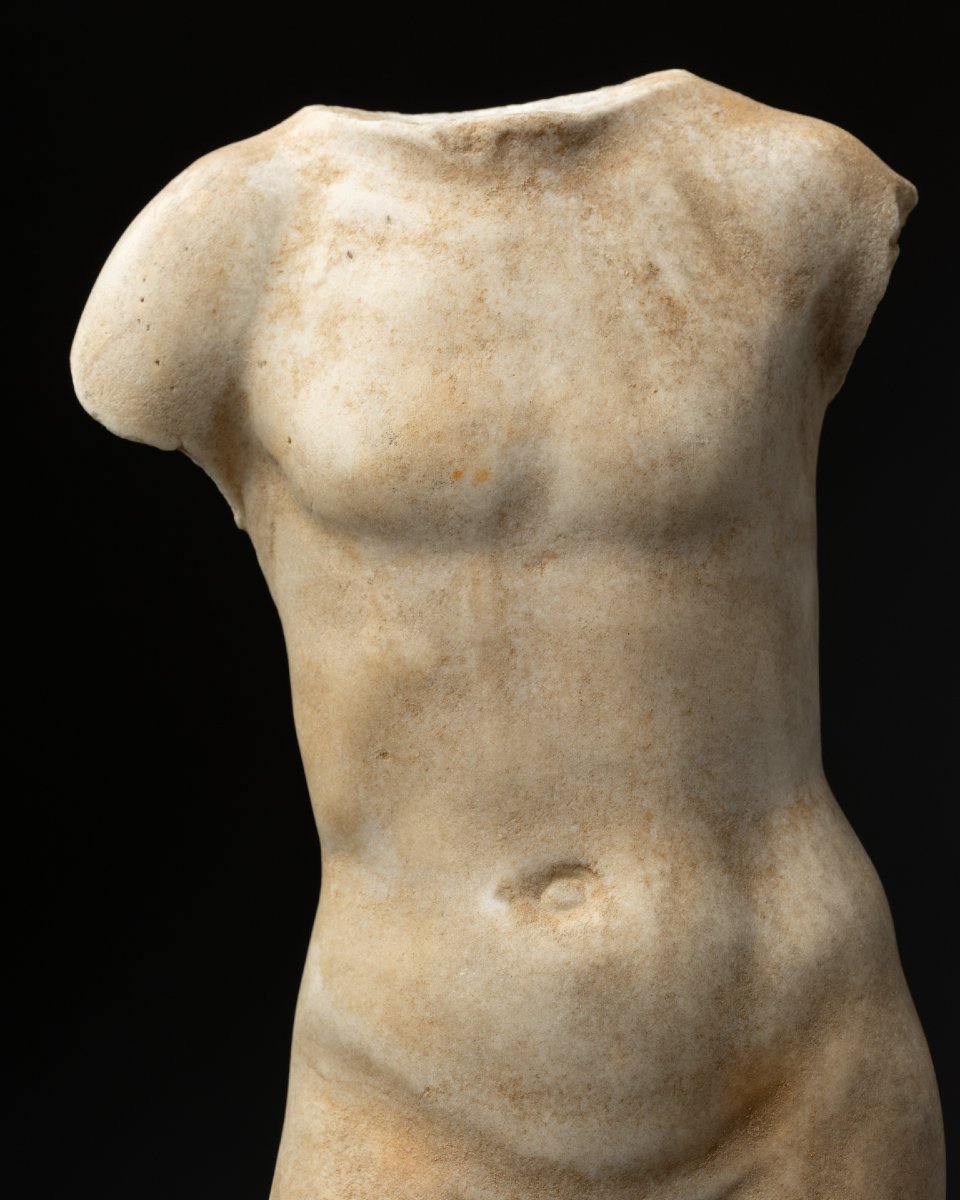 Torse masculin en marbre - Époque romaine - I-IIe après notre ère-photo-3