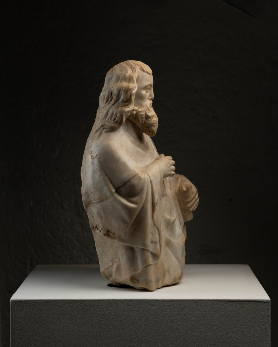 Sculpture représentant un saint – Ile-de-France – XIVeme siècle-photo-3