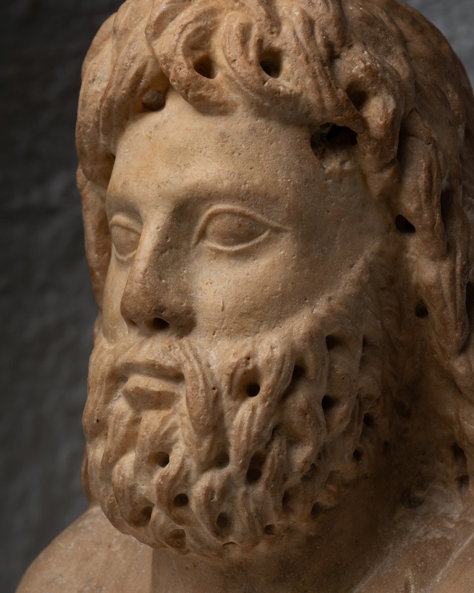 Christ philosophe en marbre – Paleochrétien –  IVe siècle ap. J.-C.-photo-4