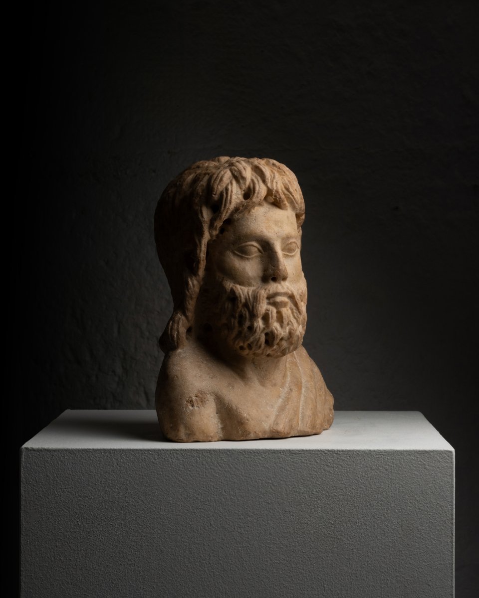 Christ philosophe en marbre – Paleochrétien –  IVe siècle ap. J.-C.-photo-1