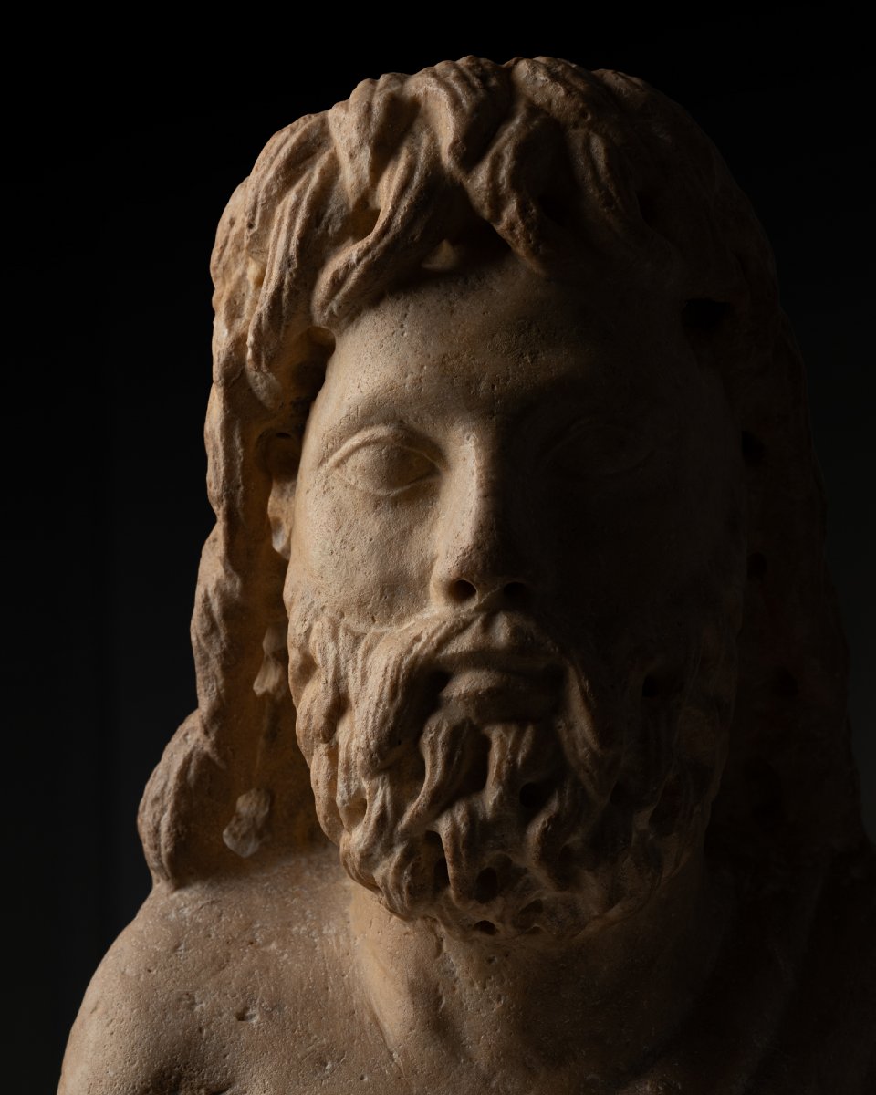 Christ philosophe en marbre – Paleochrétien –  IVe siècle ap. J.-C.-photo-3