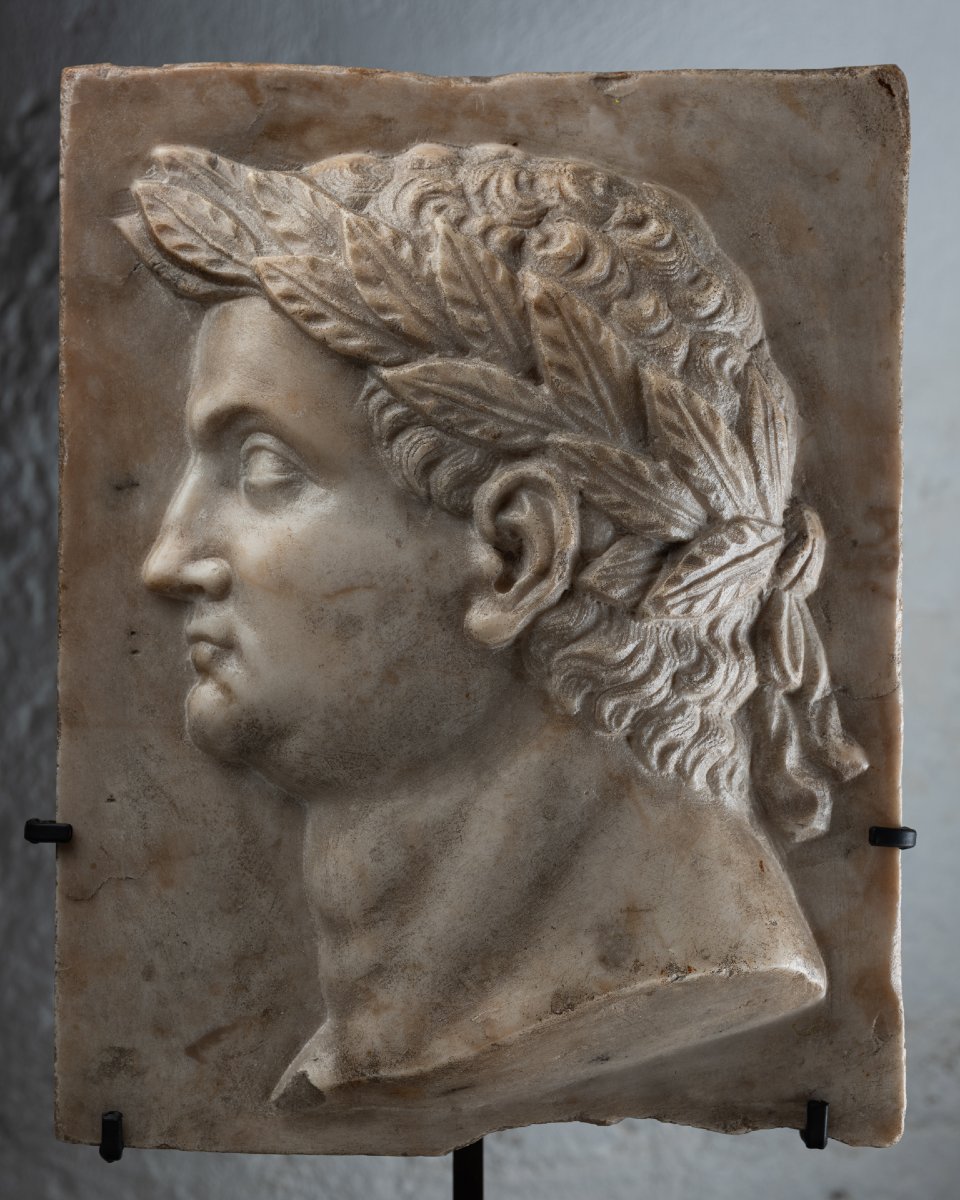 Portrait présumé de Domitien – Bas-relief en marbre – Italie – XVIe siècle-photo-4