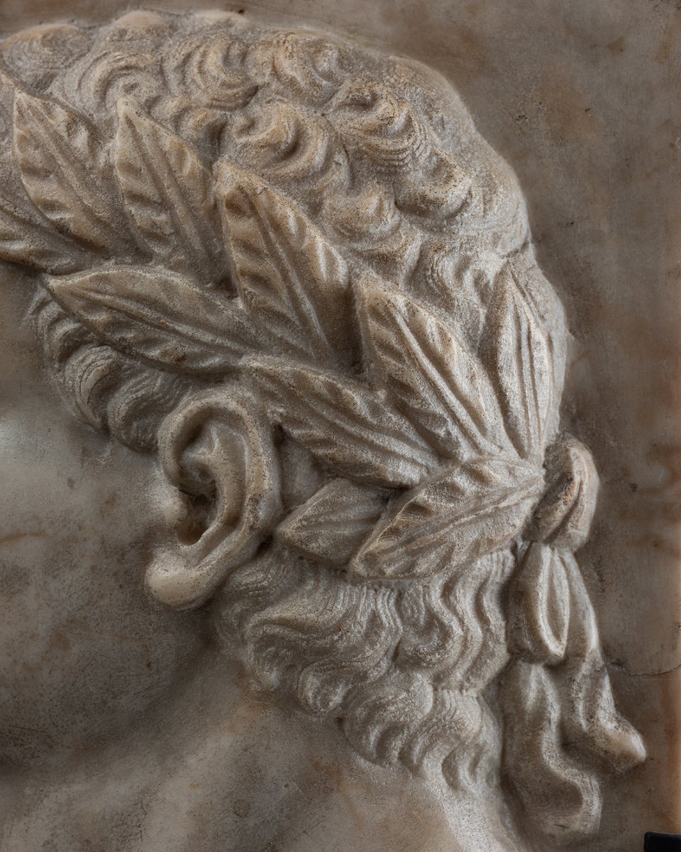Portrait présumé de Domitien – Bas-relief en marbre – Italie – XVIe siècle-photo-3