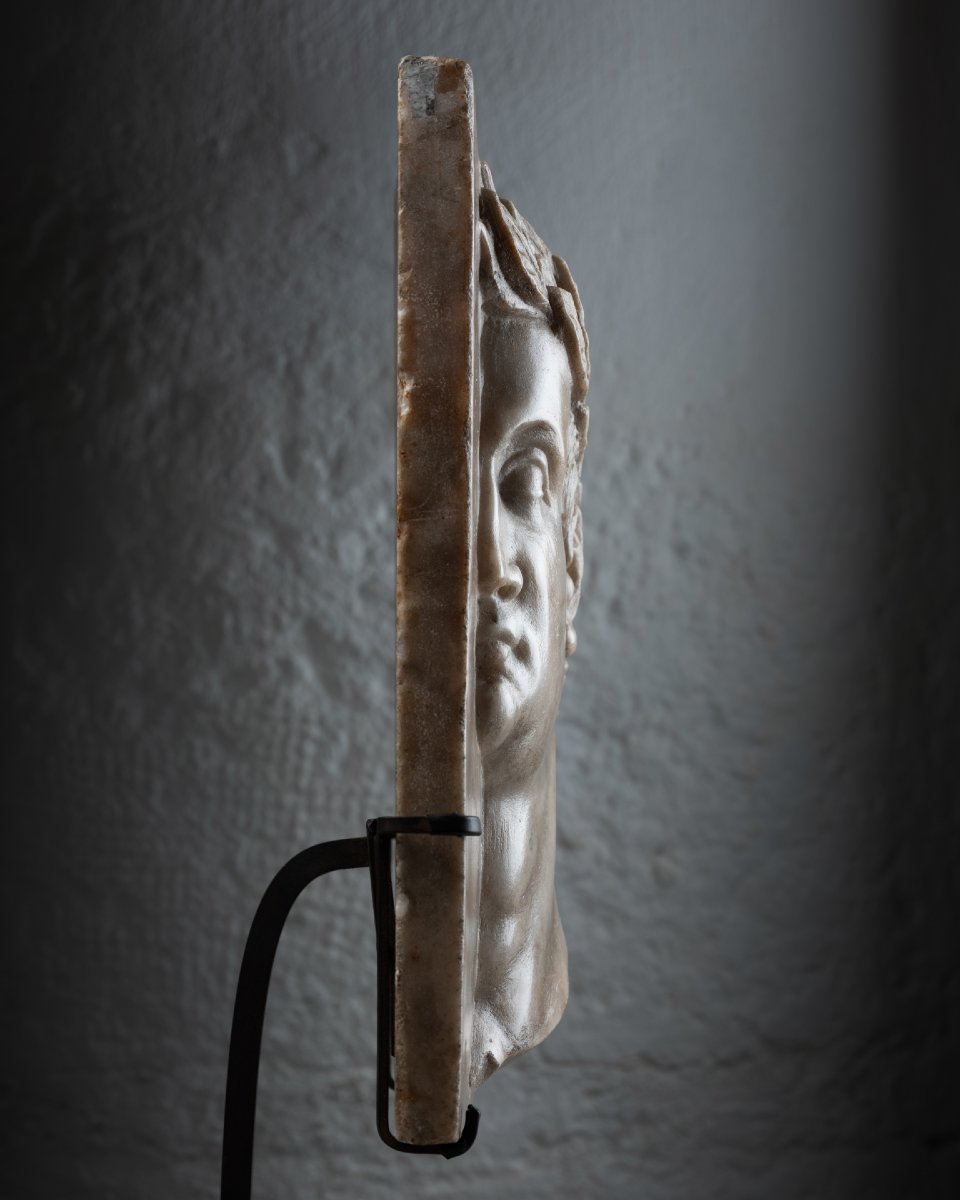 Portrait présumé de Domitien – Bas-relief en marbre – Italie – XVIe siècle-photo-5