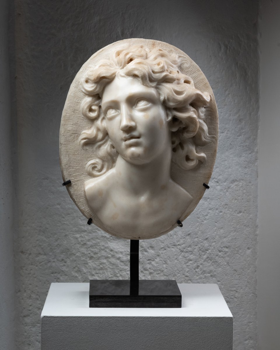 Pair Of Marble Medallions – Northern Italy – 17th Century-photo-3