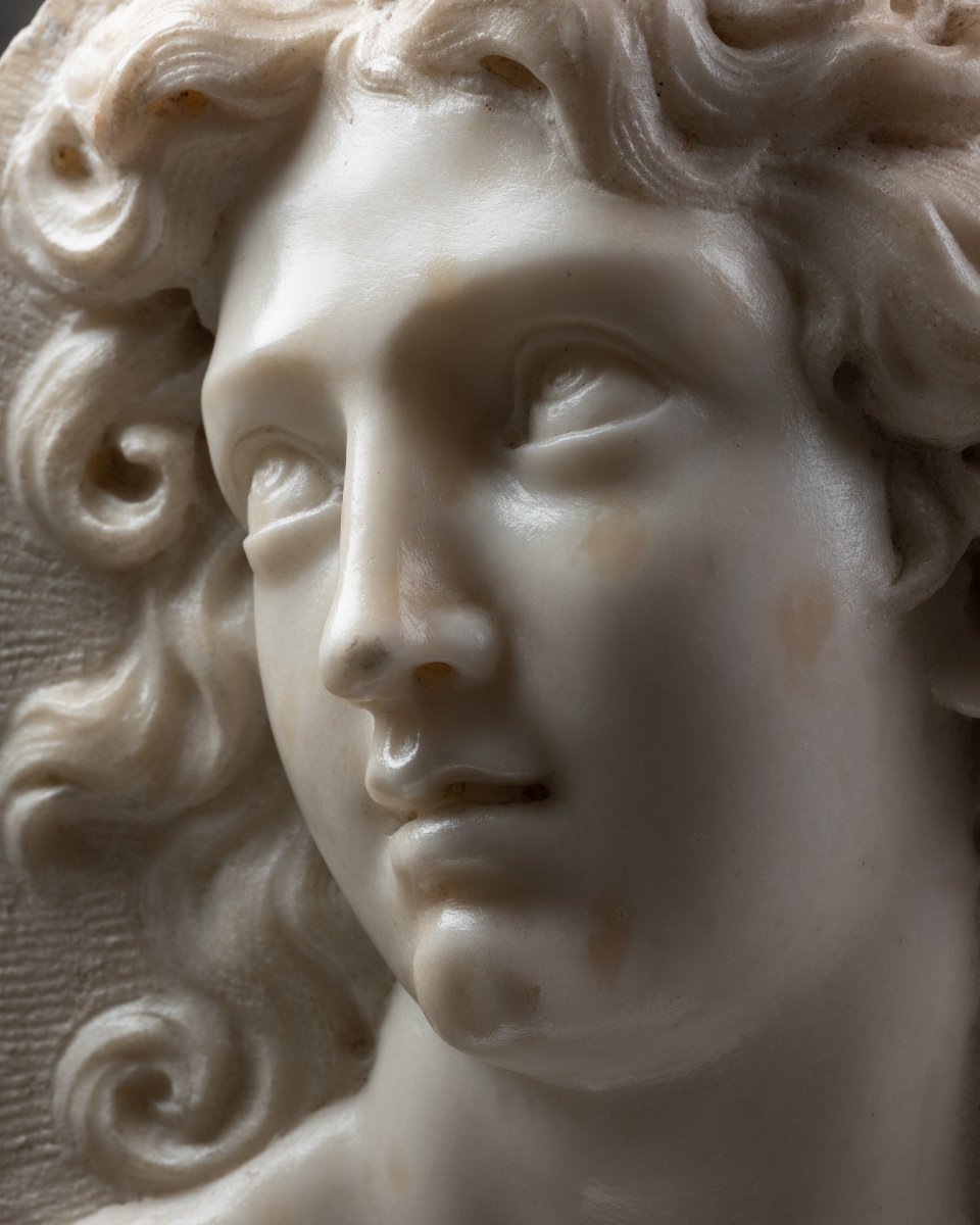 Pair Of Marble Medallions – Northern Italy – 17th Century-photo-4
