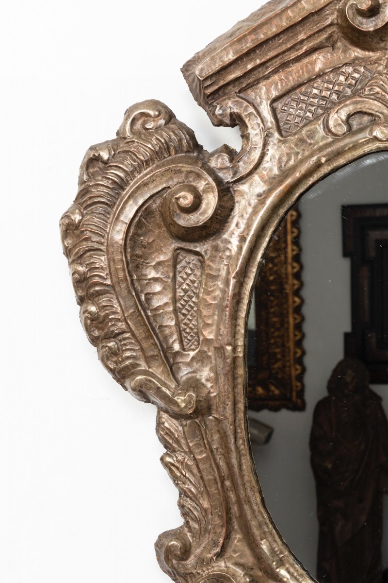 Pair Of Tinned Copper Mirrors - Italy - Eighteenth Century-photo-4