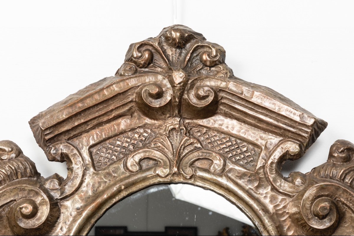 Pair Of Tinned Copper Mirrors - Italy - Eighteenth Century-photo-2