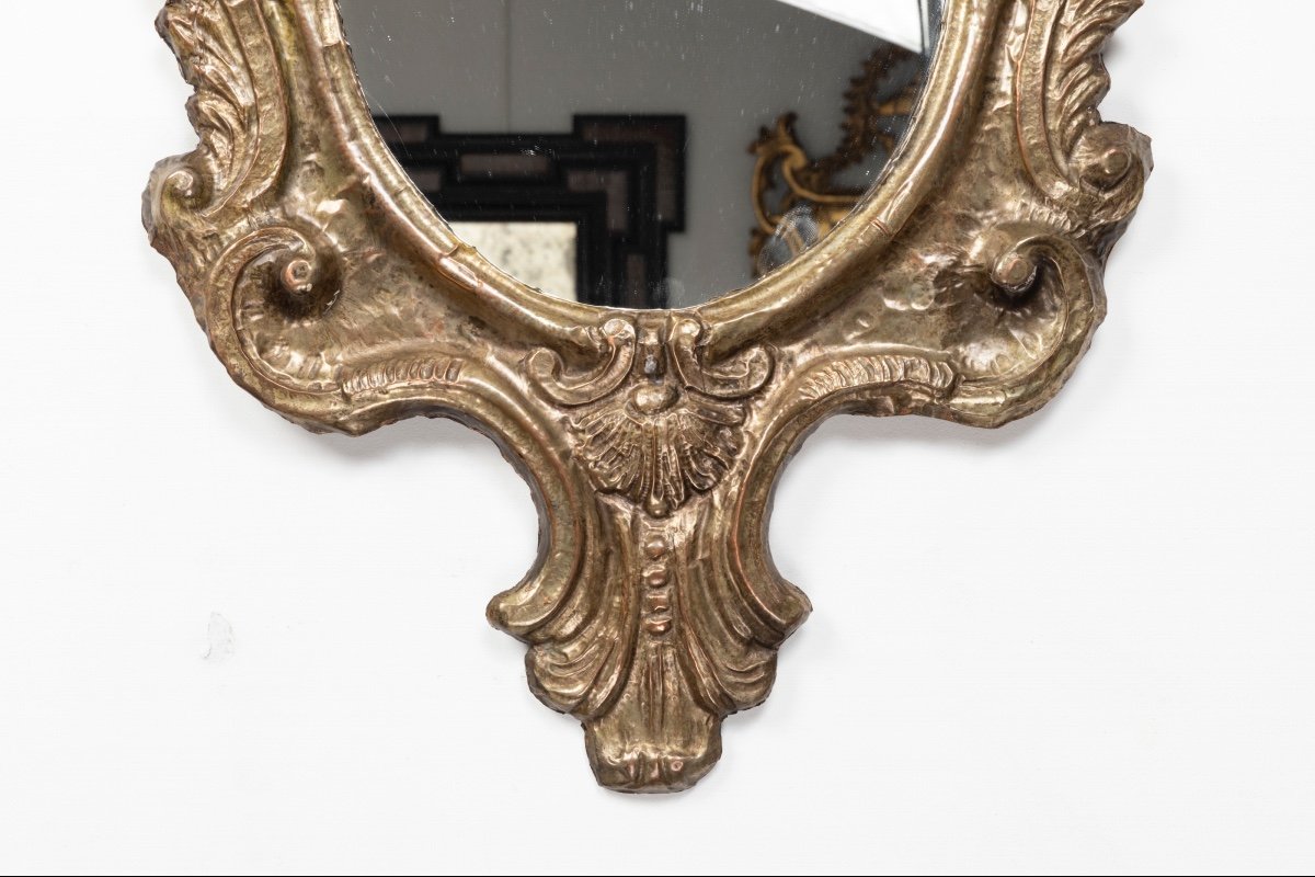 Pair Of Tinned Copper Mirrors - Italy - Eighteenth Century-photo-3