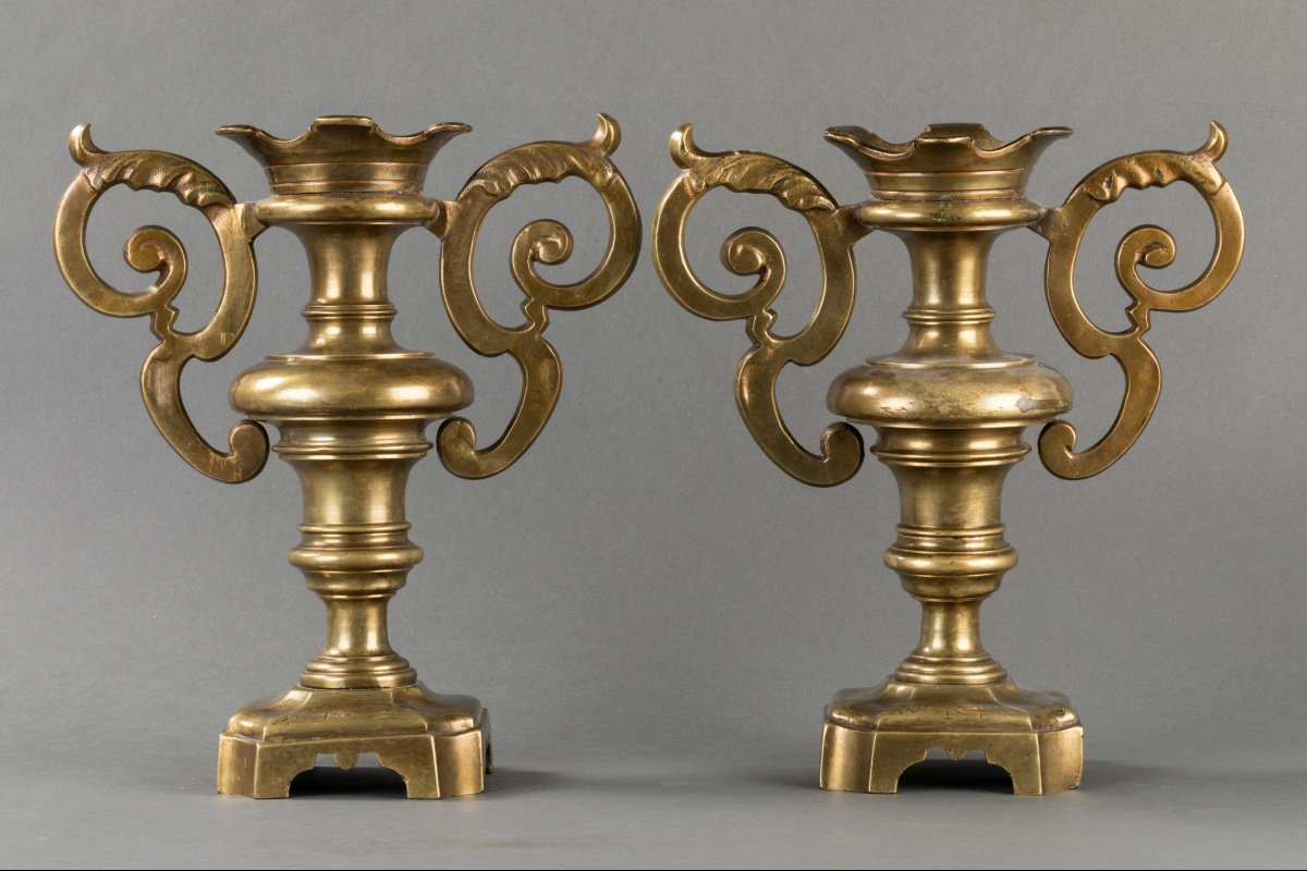 Paire D’éléments Décoratifs - Italie - XVIIe Siècle-photo-5