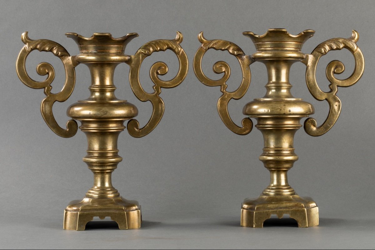 Paire D’éléments Décoratifs - Italie - XVIIe Siècle