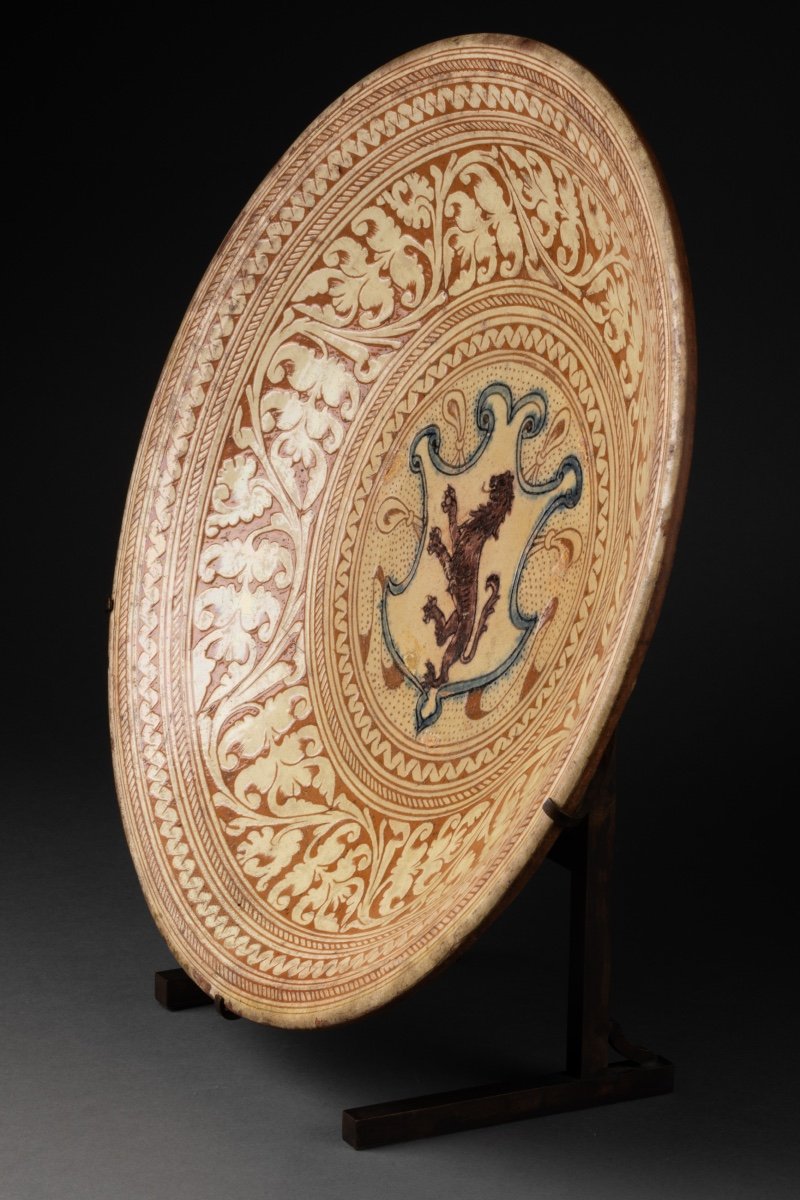 Dish With Armorial Decor - Castlefiorentino Italy - XVIth Century-photo-3