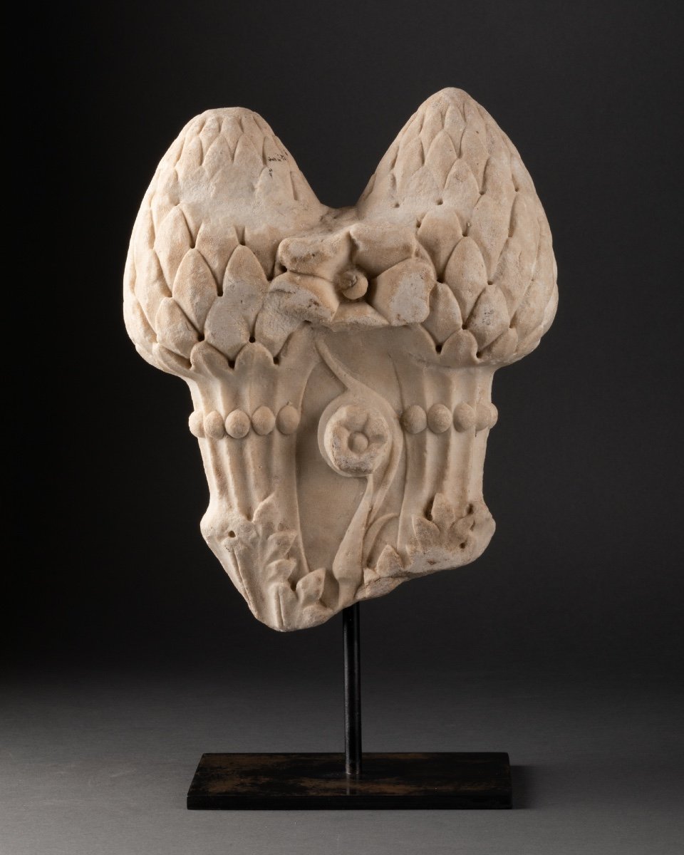 Fragment Of Decorative Column In Marble - Italy - Circa 1500-photo-6