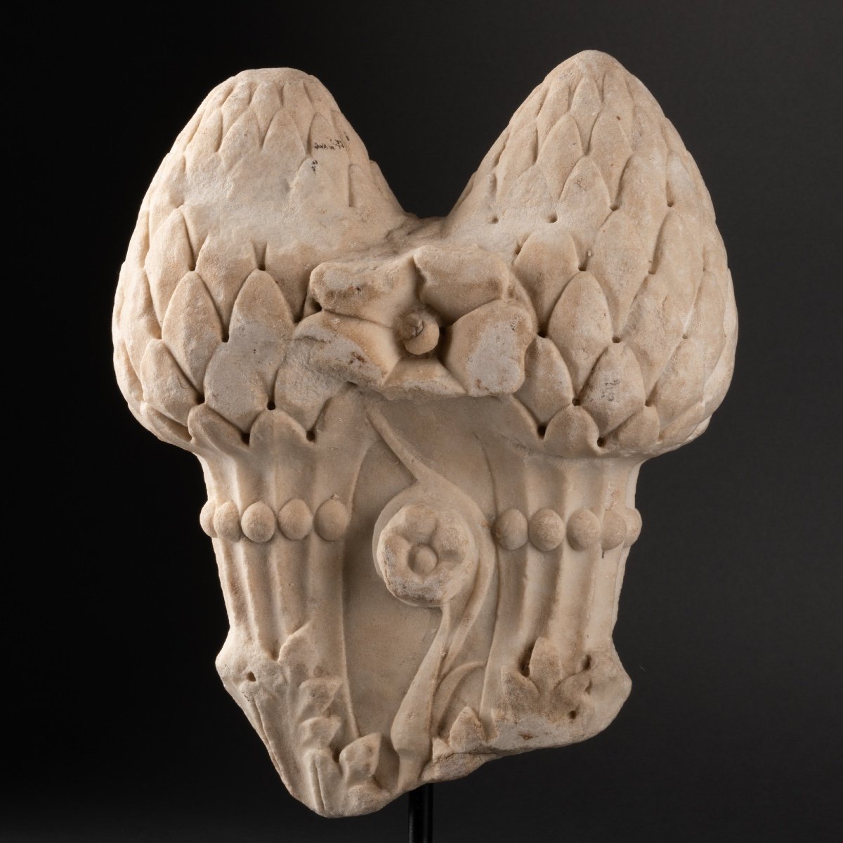 Fragment De Colonne Décorative En Marbre - Italie - Circa 1500-photo-7
